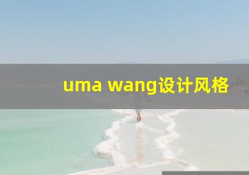 uma wang设计风格